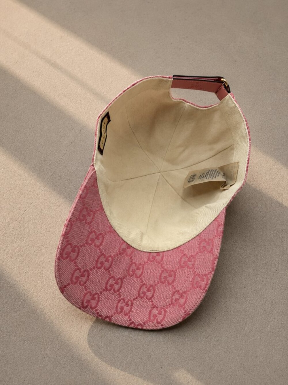 Gucci GG Canvas Baseball Hat - Pink - Size M 58 cm NEW - Picture 2 of 3